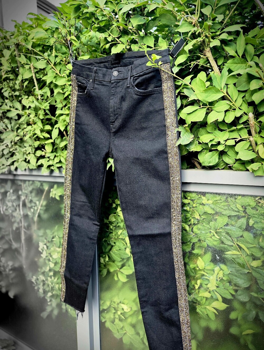 MOTHER Hight Waisted Guilty Flash Black Skinny Jeans 28